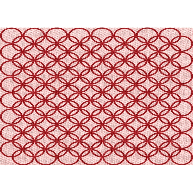 Ahgly Company Tapis Rectangulaire Lavable en Machine Intérieur Transitionnel Rouge Clair Rose, 7 Pieds x 9 Pieds