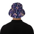 thumbnail image 5 of Salouo Floral Hippie Mushrooms Print Unisex Bucket Hat, Outdoor Summer Beach Fishing Sun Hat Fun Outdoor Vacation Hat for Men Women Teens,Reversible Double-Side-Wear, 5 of 6