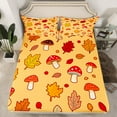 thumbnail image 2 of Feelyou Hallo Autumn Twin Sheet Sets, Cartoon Fall Leaf Twin Fitted Sheet, Jungle Mushroom Plant Flat Sheet, Ultra Soft Home Decor,3 Pieces, 2 of 7