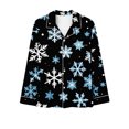 thumbnail image 7 of Mifsaly Christmas Pajama Sets for Women Xmas Trees Print Loose 2 Piece Pjs Long Sleeve V-Neck Sleepwear Lapel Button Down Nightwear High Waist Wide Leg Pants with Pockets 2025 Holiday Homewear, 7 of 7