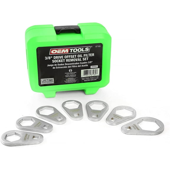 OEMTools 7 Piece 3/8 Inch Drive Offset Oil Filter Cap Wrench Set