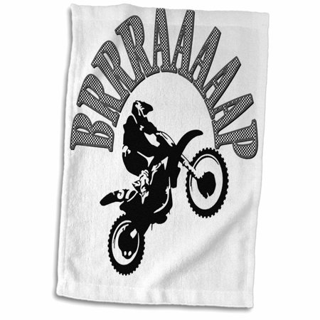 3dRose Grey scale Brrraaaaap Checkered Flag Moto Language - Towel, 15 by 22-inch