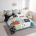 thumbnail image 3 of Castle Fairy Teens Cartoon Bear 7pcs Bedding Comforter Set,Geometric Plaid Queen Bedding Sets Super Cozy,Happy Camping Queen Sheet Sets,Super Cozy Room Decor, 3 of 8