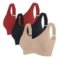 thumbnail image 1 of Cinvoph 3PC Sports Bras for Women Adjustment Push Up Bralettes Support Bra Full Coverage Breathable Bra Everyday Bra, 1 of 2