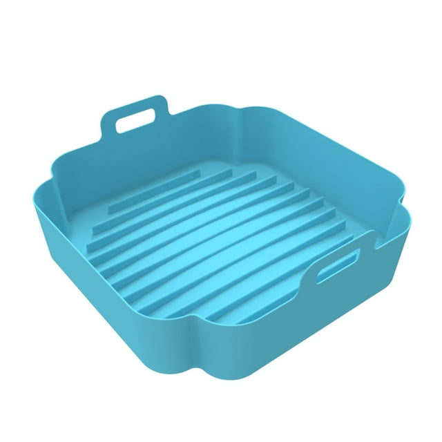 Air Fryers & Accessories Product Title Silicone Square Baking Tray for Air Fryer Set of 2 with Handles - Reusable Silicone Pot Tray Compatible with Air Fryer Accessories
