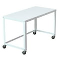 thumbnail image 1 of Hirsh Ready to Assemble 48 Inch Mobile Writer's Desk for Home Office, White, 1 of 6