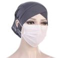 thumbnail image 2 of Mwjwdo Women’s Cross Wrap Medical Head Cover with Side Drape Tailoring for Clinic Shifts Gray, 2 of 2