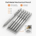 thumbnail image 3 of Nicpro 6 Pcs Metal Mechanical Pencils Set, Art Drafting Pencil 0.5, 0.7, 0.9 mm & 3Pcs 2mm Graphite Lead Refills, Eraser, Sharpener, Come with Case, 3 of 10
