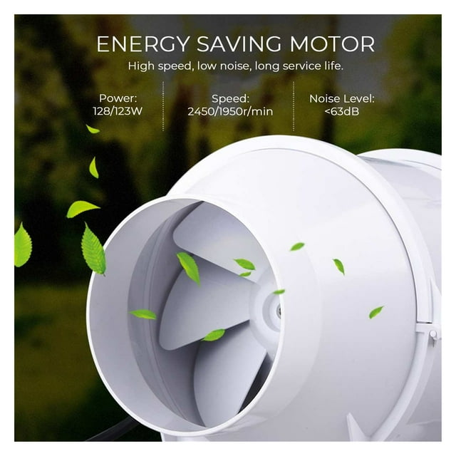 Exhaust Fan 4'' 6'' 8'' Vent Inline Ventilation Tube Duct Fan Air Blower Double Speed Controller Pipe Booster Turbo Fa ,Dual Power Supply