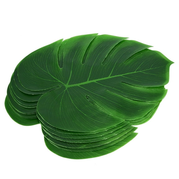 12Pcs Monstera Leaf Table Flag Cutlery Mat Coaster Family Wall Decoration Fake Flower Table Decoration Wedding Birthday Theme Party
