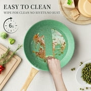 Innerwell 8 Piece Green Nonstick Kitchen Cookware Sets Induction Compatible for Cooking