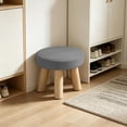 thumbnail image 6 of Topukaiba Round Stool Backless Counter Height Stool Solid Wood Legs Upholstered Seat Vanity Stool for Living Room Bedroom Makeup Desk Entryway Kids Stool, 10.6"x6.7", Gray, 6 of 6