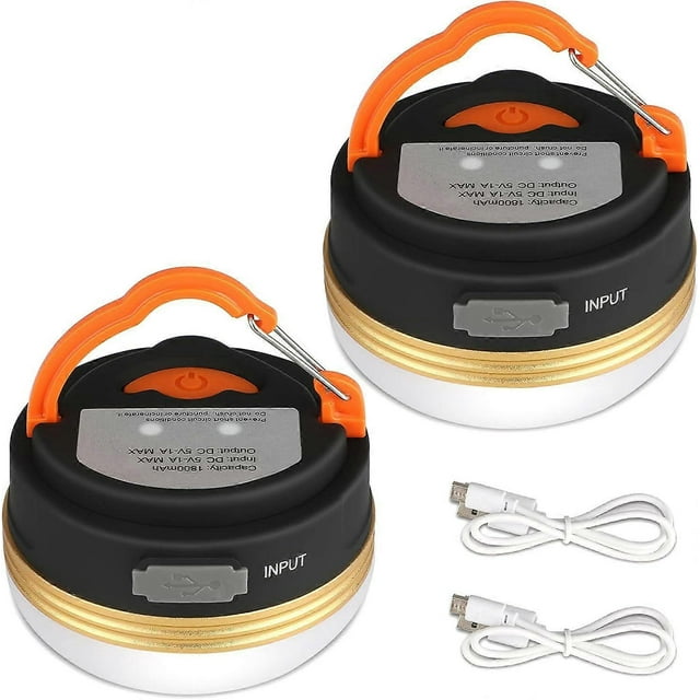 Camping Light, 2 Pieces Tent Light USB Rechargeable 3 Modes Camping Light and Power Bank with Magnetic Base and Hook Waterproof Emergency Camping Ligh