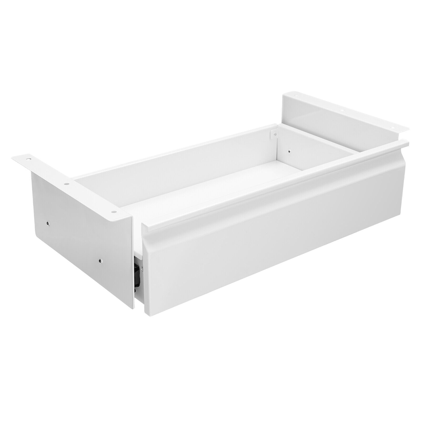 Pull-out Drawer White Under Desk Mounted Sliding Pull-out Drawer, Storage Organizer for Sit Stand Workstation