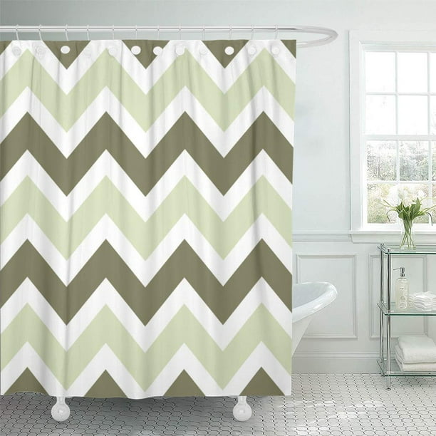 SUTTOM Girly Avocado and Celery Green Chevron Zigzag Preppy Modern