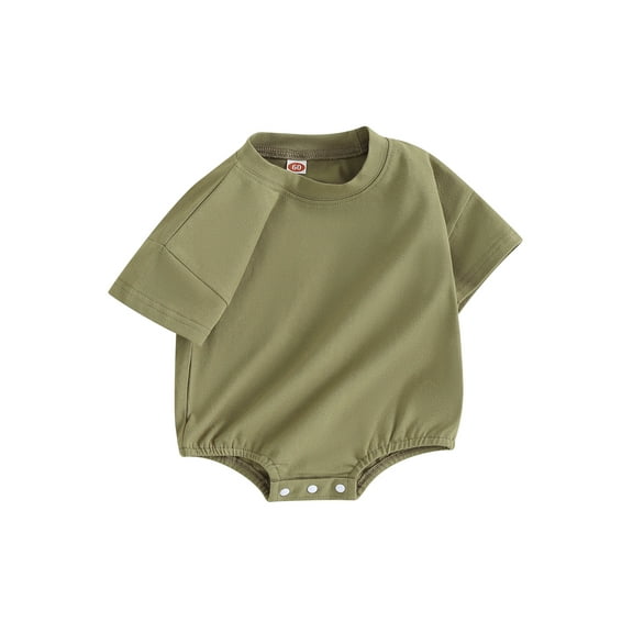 Suealasg Baby Girl Boy Clothes Infant Romper Bodysuit Short Sleeve Solid Color Jumpsuit Newborn Summer Casual Playsuit 0-18 Months