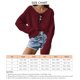 thumbnail image 5 of Suéter de cuello en V de gran tamaño fuera del hombro Slouchy manga larga suéter de color sólido para mujeres vino rojo S, 5 of 5