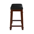 thumbnail image 4 of Linon Kennedy Backless Wood Counter Stool, 24" Seat Height, Dark Cherry Finish with Black Fabric, 4 of 11