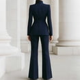 thumbnail image 4 of Purcolt Womens Suits 2 Piece Sets Business Casual Slim Fit Stand Neck Single Button Blazer and Straight Pants Wrinkle Free Office Work Outfits, 4 of 9