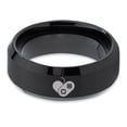 thumbnail image 2 of Tungsten Gaming Gamer Video Game Love Heart Emoji Band Ring 8mm Men Women Comfort Fit Black Beveled Edge Brushed Polished, 2 of 4