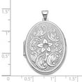 thumbnail image 3 of Diamond2Deal 14k White Gold Flower with Scrolls Locket Pendant for Women (L- 1.52 in, W- 0.98 in), 3 of 4