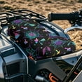 thumbnail image 4 of Renewold ATV Seat Cover Waterproof Anti-Slip Four Wheeler Seat Cover for Mud/Rain/Snow, Fits for Polaris Scrambler, Can-Am Outlander, 25.2x10 Inch, Halloween Bat Mushroom Spider Web Print, 4 of 7