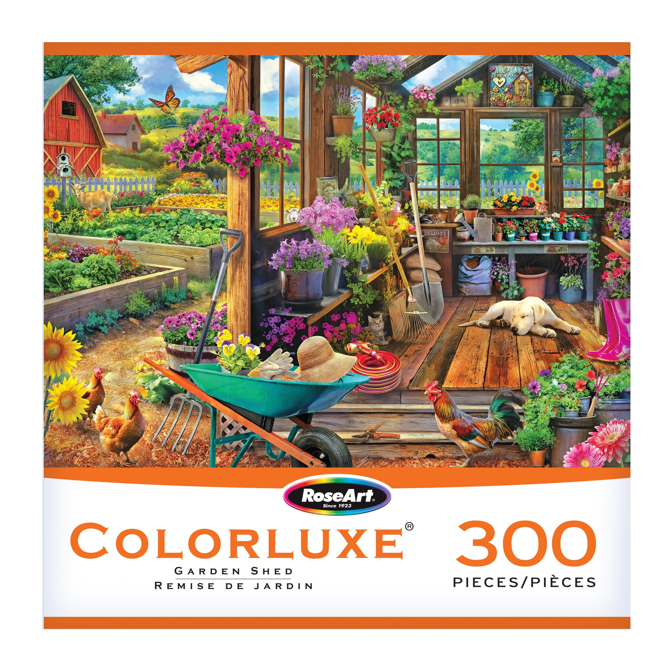 RoseArt 300-Piece Garden Shed Flower Jigsaw Puzzle - Vivid Colors