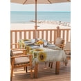 thumbnail image 2 of Outdoor Tablecloth with Umbrella Hole for Patio/Picnic/Party/Camping, Vintage Elephants Waterproof Table Cloth Rectangle Table Cover Washable, Spring Summer Sunflowers Daisy Floral (60"x 120"), 2 of 8