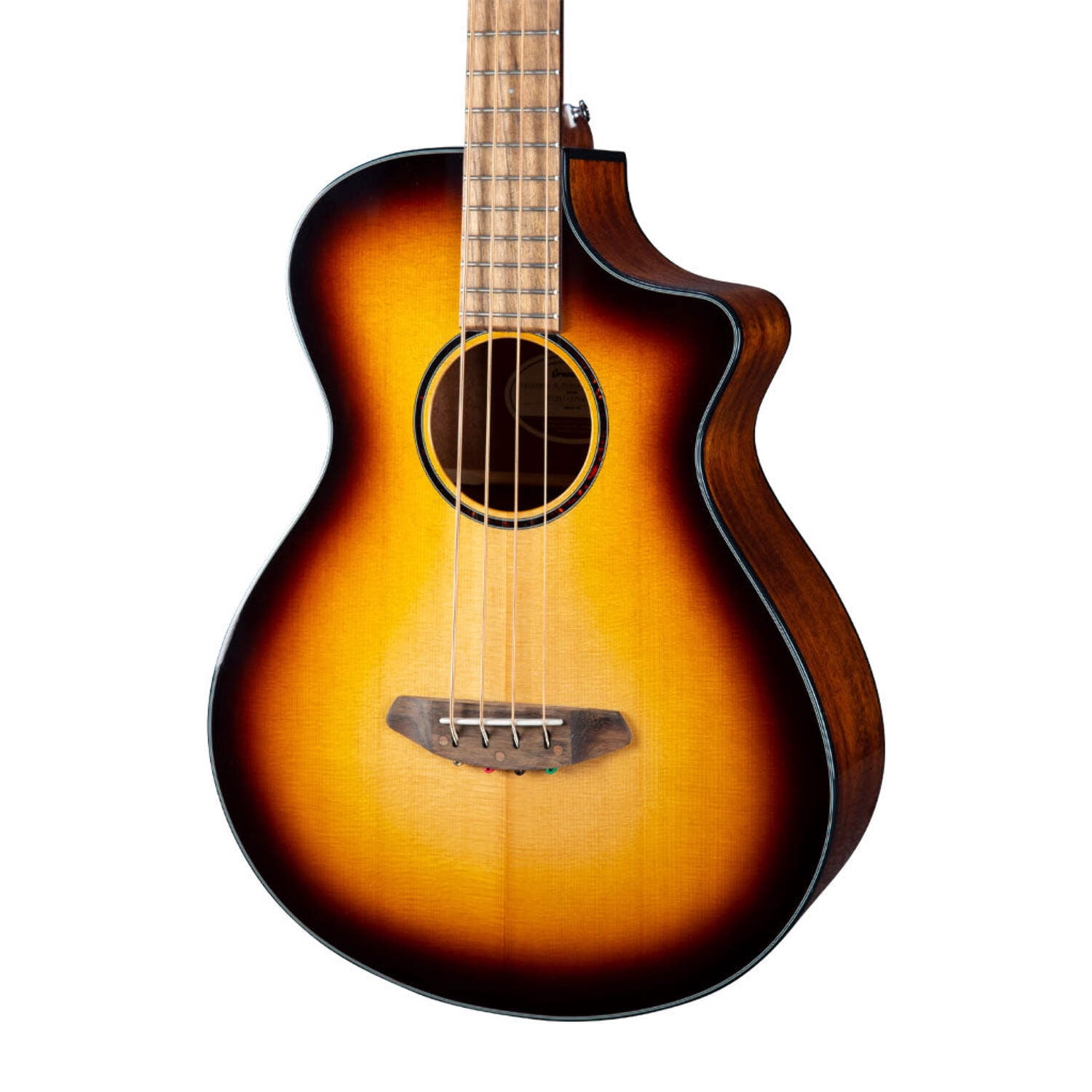 Breedlove Discovery S Concert Edgeburst CE Sitka Acoustic Electric Bass Guitar