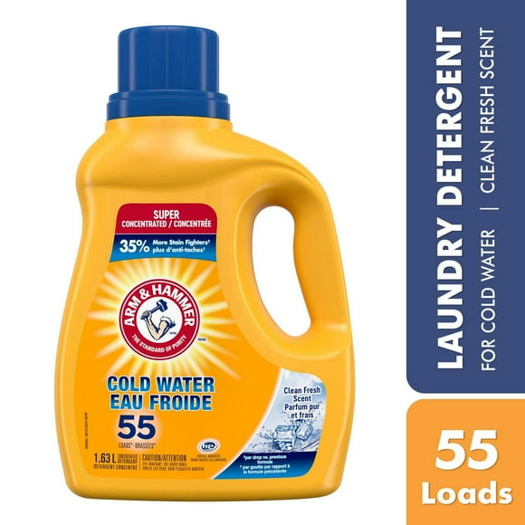 Arm & Hammer Cold Water Clean Fresh Scent Liquid Laundry Detergent, 55 Loads, 1.63-L