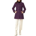 thumbnail image 2 of INSPIRE CHIC Women's Coats Peter Pan Collar Single Breasted Button Front Outwear Winter Coats XS Purplish Red, 2 of 6