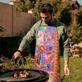 thumbnail image 4 of Bright Pioneer Flower Patchwork Apron-Garden Aprons for Women with Pockets-Cotton Linen Waterproof Kitchen Cooking Gardening Aprons Adjustable for Kitchen,Cooking,BBQ and Salon 33x27 Inch, 4 of 7