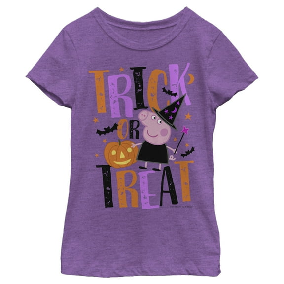 Girl's Peppa Pig Halloween Trick-Or-Treat  Graphic T-Shirt