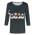 thumbnail image 6 of Oksale Womens Plus Size 3/4 Sleeve Christmas Tees Cute Snowman Print Round Neck Fall Casual Shirts Fashion Clothing Multicolor M, 6 of 6