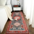 thumbnail image 3 of Softlife Oriental Traditional Area Rug for Living Room Durable Washable Persian Carpet Non Slip Boho Rugs for Bedroom, 2'x6', Red, 3 of 7