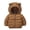 Brown, variant on Toddler Winter Coats Puffer Padded Jacket Baby Boys Girls Bear Hoods Down Jacket Light Weight Infant Outerwear 1-6 Years