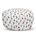 thumbnail image 1 of Colorful Pouf Cover with Zipper, Playing in the Field Doodle Colorful Cartoon Style Having Fun Image, Soft Decorative Fabric Unstuffed Case, 30" W X 17.3" L, Multicolor, by Ambesonne, 1 of 5