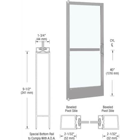 Crl U S Aluminum Class Ii Clear Anodized Standard Single 36 X 84