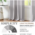thumbnail image 4 of PinesC Grey Linen Textured Farmhouse Curtains 96 Inches Long for Living Room Bedroom Back Tab Rod Pocket Light Filtering Window Drapes 2 Panels, 4 of 5