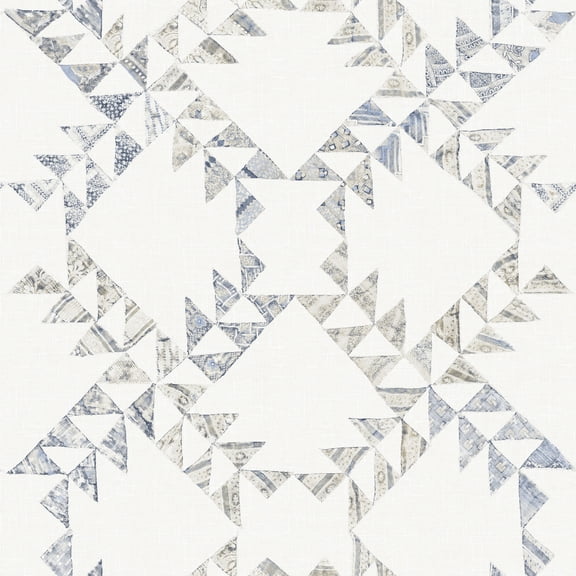 Chesapeake Yellowstone Scrap Quilt Denim Wallpaper