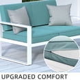 thumbnail image 4 of CozyHom 2-Seat Outdoor Aluminum Chairs All-Weather Patio Sofa Sets Metal Couch Chair With Removable, Water-Resistant Cushions, White, 4 of 9