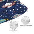 thumbnail image 3 of Goofa Planets and Stars Print Plush Throw Pillow Case, Soft Velvet with Hidden Zipper, Decorative Cushion Cover for Sofa, Bed, Car, and Home Décor-16"x24", 3 of 6