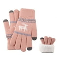 thumbnail image 4 of WIZUTIZ Gants de Noël pour Femmes Double Couche Faon Plus Épais Chauds Tricotés Mitaines Roses Soldes, 4 of 4