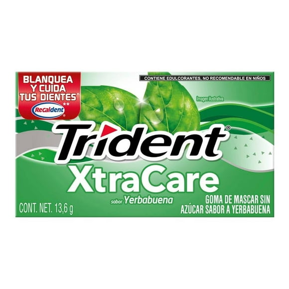Goma de mascar Trident XtraCare yerbabuena 13.6 g
