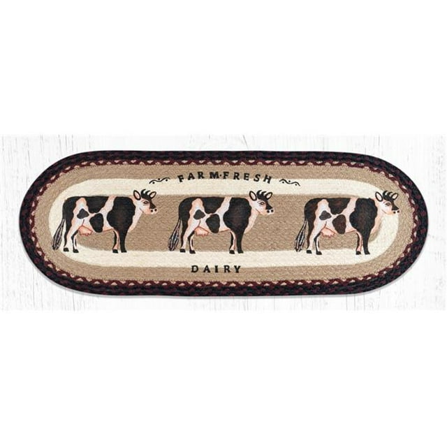Capitol Importing 68-344FHC Chemin de Table Ovale 13 x 36 Po. OP-344 Vache de Ferme