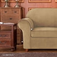 thumbnail image 3 of Subrtex 2-Piece Velvet Plush Stretchy Sofa Slipcover with Separate Cushion Cover (Sand, Armchair), 3 of 8