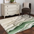 thumbnail image 3 of Abstract Green Area Rugs 3x5 ft Beige Ocean Wave Oil Painting Style Modern Washable Rug Non Slip Indoor Carpet Absorbent Floor Mat for Living Room Bedroom Dining Room, 3 of 9