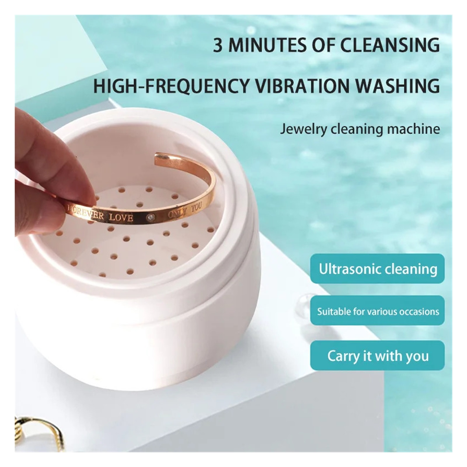 Jewelry Ultrasonic Cleaner Household Bracelet Ring Jewelry Cleaning Machine Watch Dentures Cleaning