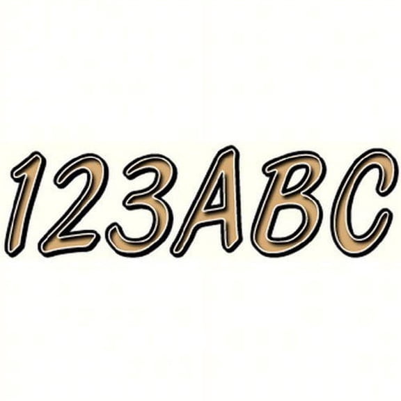 Hardline Boat Lettering Registration Kit 3 in. - 400 Brown/Black