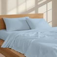 thumbnail image 6 of Color Sense 100% Cotton King  Blue Flannel Sheet Set, Double Brushed and Extra Warm 4-Piece Set, 6 of 9